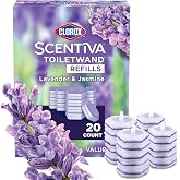 Clorox Scentiva ToiletWand Refills Value Pack, Lavender and Jasmine, 20 Ct. | Disposable Toilet Brush Scrubbing Pads, Eliminates Hard Water and Lime Stains 2X Faster than Using a Manual Brush