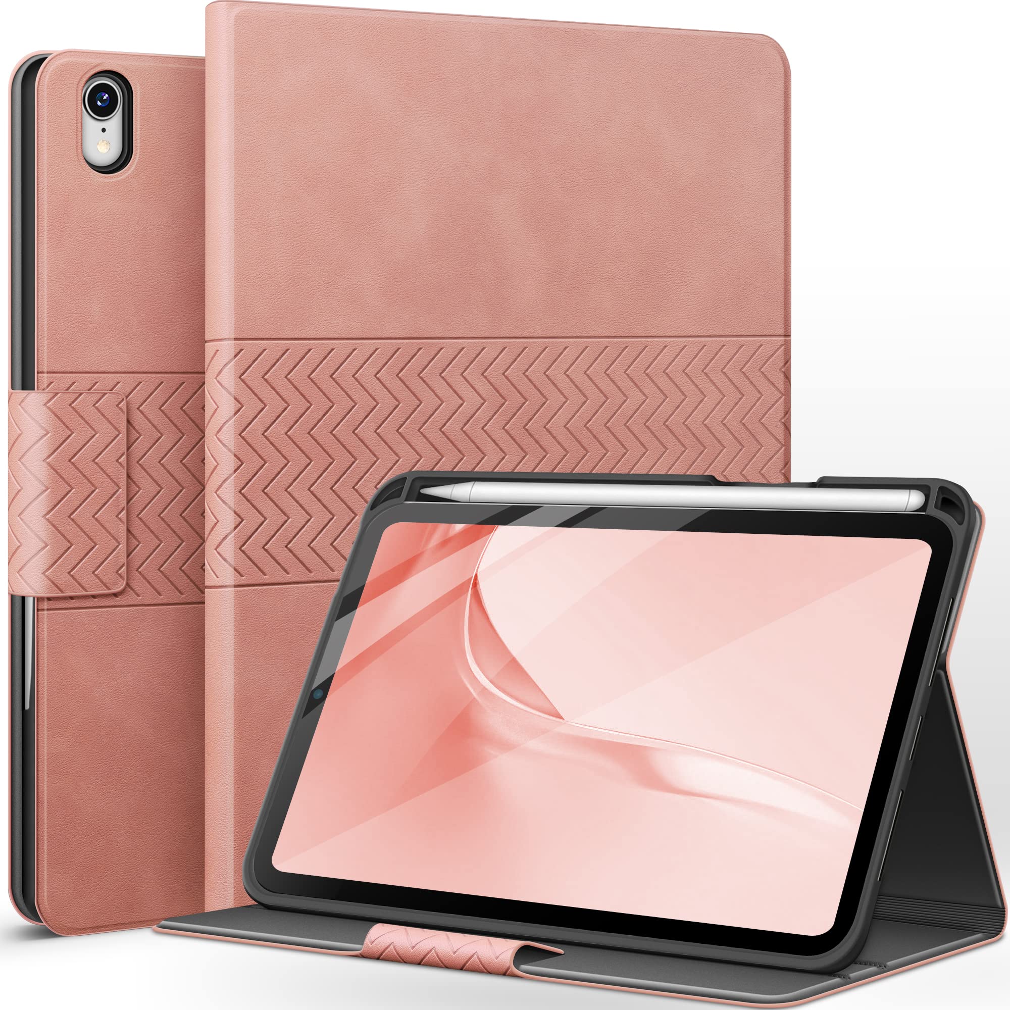 AUAUA Case for iPad Mini 7 (2024) / iPad Mini 6 Case (2021) 8.3 inch with Pencil Holder, Multiple Viewing Angles, Magnetic Closure, Auto Sleep/Wake (Pink)