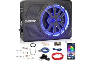 Feikeer 10" 800W Under Seat Car Subwoofer, Blue-Tooth Subwoofers for Cars with Multicolored LED Ambient Light, Portable Audio Save Cars Interior Space and Easy to Install On Your Every Car Or Truck.
