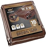 ATERET 15' x 15' Super Heavy Duty 16 Mil Brown Poly