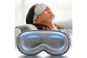 Weighted Eye Mask for Sleeping - Blackout Sleep Mask for Women Men, FACEMOON Lash Extension Eye Covers, Memory Foam, 3D Contoured, Airplane Travel Essentials, Blindfold for Meditation(Gray)