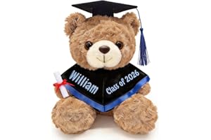 Personalized Graduation Teddy Bear Gift 2026 for Her Him, Custom Name & Text, Plush Graduation Bear with Gown & Cap, Unique 