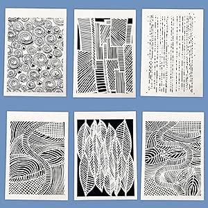 TIAMECH Abstrakte Geometrie Schablonen 6 Stück A4 - Wiederverwendbare Mal-Schablonen Für DIY Projekte