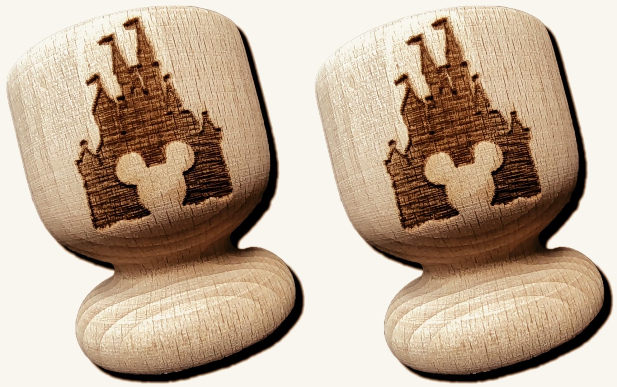 Disney Castle Inspired Mickey Mouse Wooden Egg Cups House Warming Present Fan Gift IDEA EGGCUP (Set of 2)