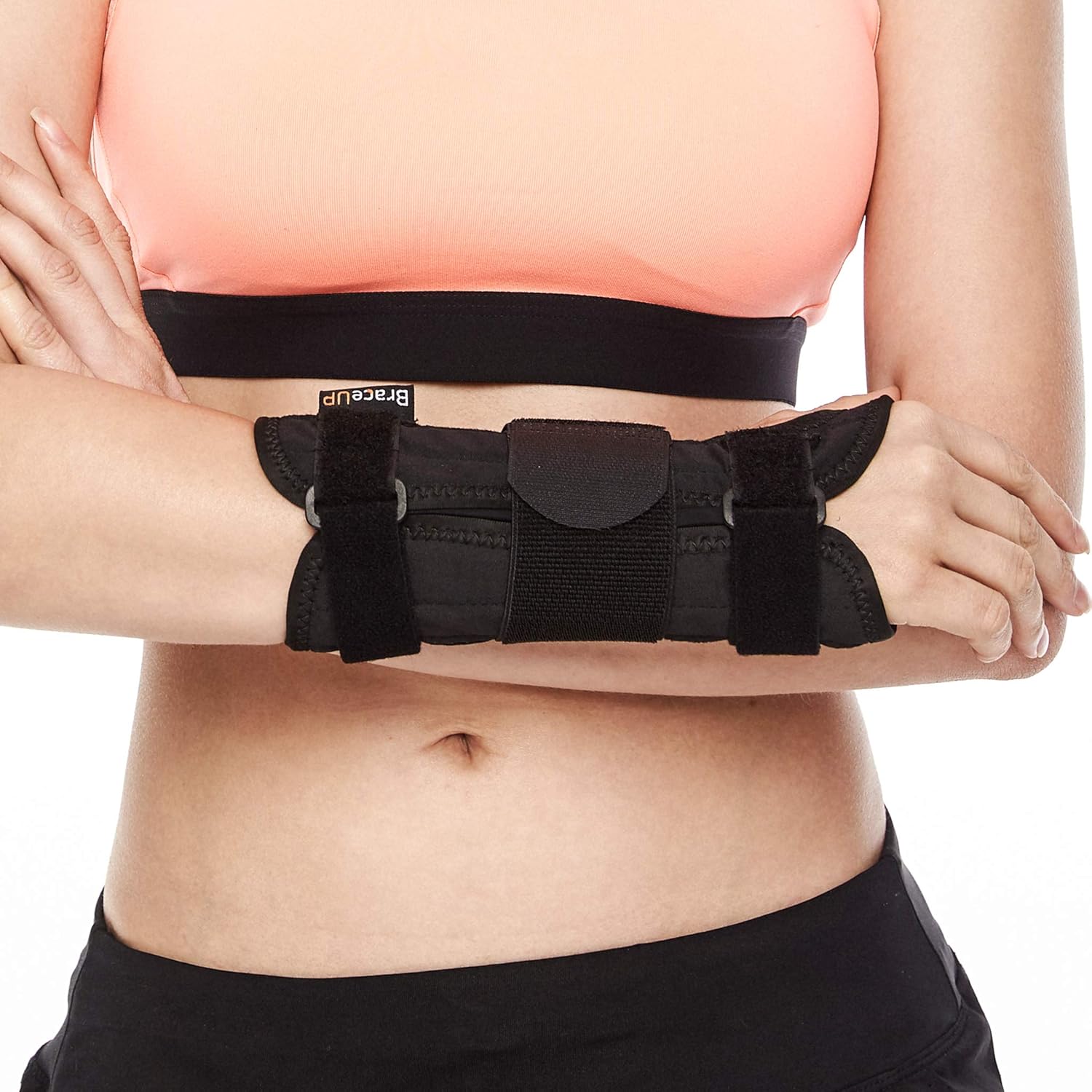 Carpal Tunnel Wrist Brace by BraceUP® with Metal Wrist Splint for Hand and Wrist Support and Tendonitis Arthritis Pain Relief - for Men and Women (S/M, Right Hand): Sports & Outdoors