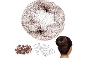 FEJANPON 100 Pcs Ballet Hair Net for Girls, Ballet Bun Net Brown Bun Net Invisible Hair Net for Child 50Pcs Ballet Net and 50