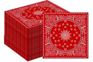 BHNACIER Red Bandana Paper Napkins for Red Bandana Western Party Supplies Bandanas Theme Party Disposable Napkins Paisley Paper Napkin Reds Bandanas Paisley Print Theme Partys Supplies (40 Pcs)