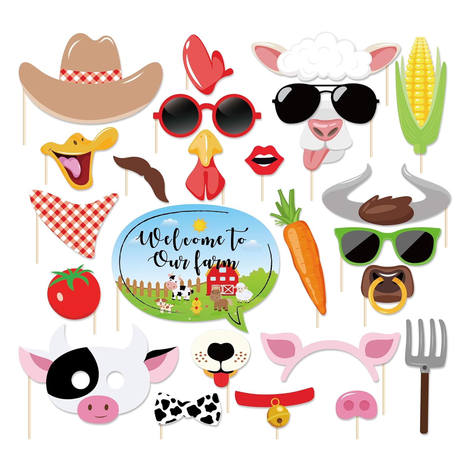 Cc Home Farm Animal Barnyard Photo Booth Props Farm Animal