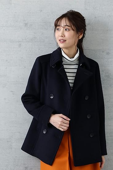 Amazon ナチュラルビューティーベーシック Pコート 017 レディース ネイビー 日本 M 日本サイズm相当 コート ジャケット 通販