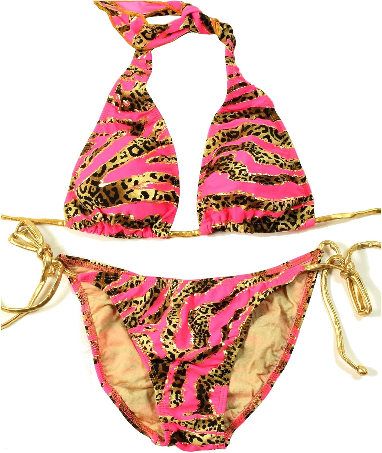 leopard neon print bikini