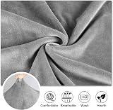 Leorate High Back Chair Covers Stretch Velvet Slipcover Grey Pack of 4 view 4