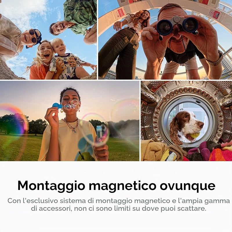 GO Ultra Nero- Mini action cam 4K, vlog camera, fotocamera POV a mani libere, sensore 1/1,28″, pockect cam 53 g, FOV 156°, autonomia 200 min, indossabile (Ricondizionato)