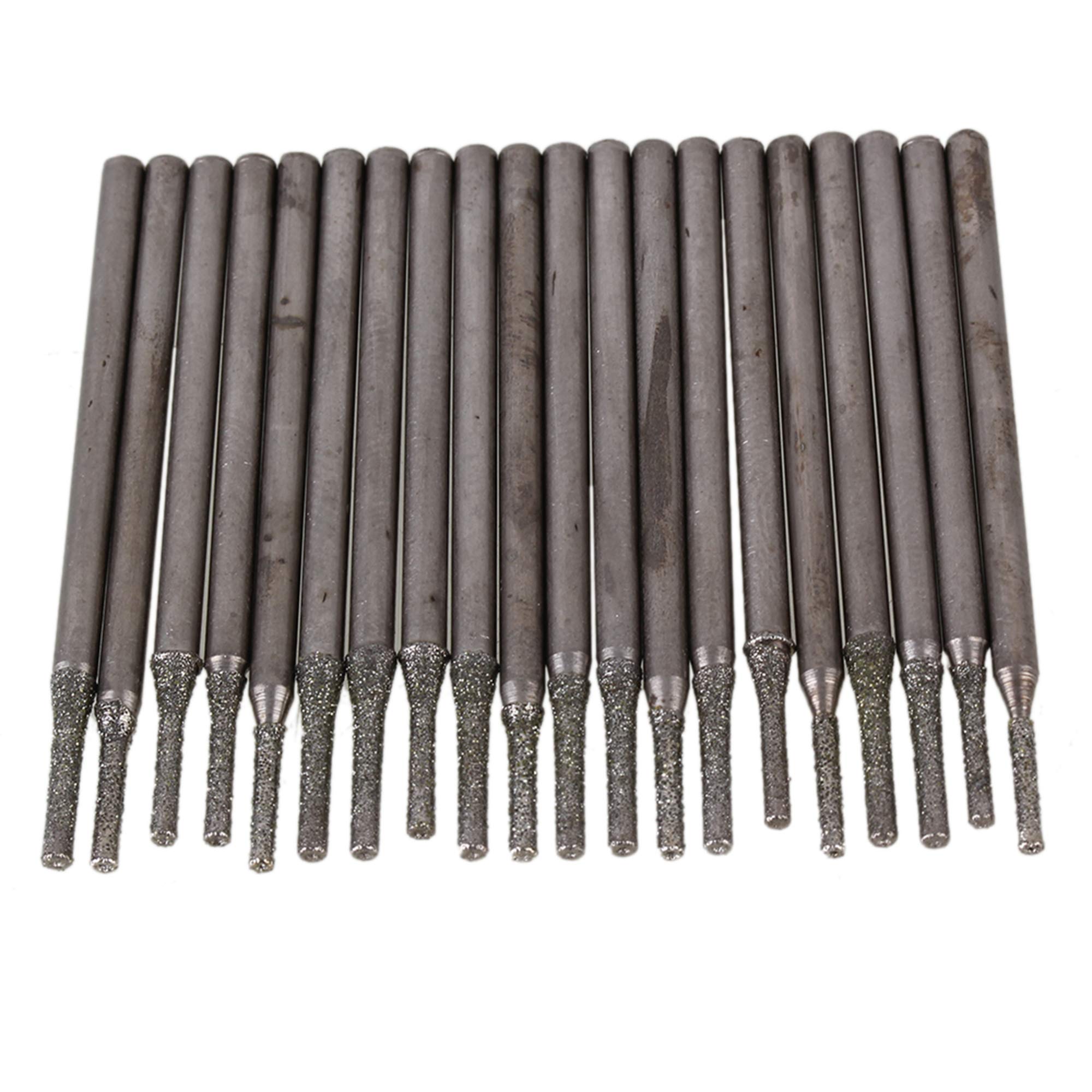 Mxfans 20 x 1.5mm Lapidary Drill Bit Diamond Coated Hole Drill Bits for Gems Jewelry Beach Sea Shells Pack of 20