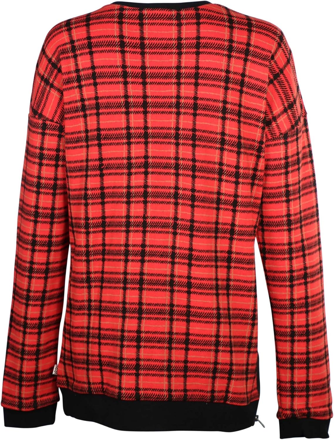 plaid crew neck sweatshirt