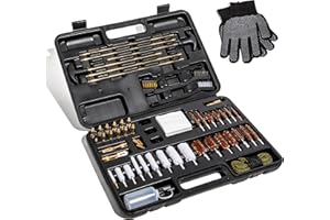 QUANTUM LUX Universal Gun Cleaning Kit for All Guns, Gun Brushes for Pistol Handgun Shotgun Rifle, Durable Brass Rods, Bore Snake, Oil Bottle, Brushes, Brass Jags, Carrying Case Gun Accessories for Men
