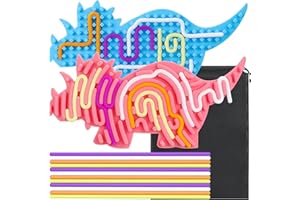 ATESSON Sensory Activity Board,Sensory Toys Silicone Sensory Board,Push Peel Sensory Activity Board Calming for Anxiety,ADHD,Autism,Fidget Toys for Kids,Portable Travel Bag,2-Piece Set (Blue&Pink)