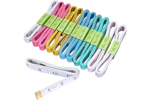 SHOWAY Akstore 12 PCS Soft Tape Measures Double-Scale 60-Inch/150cm Soft Tape Measure Ruler Bulk for Sewing Tailor Cloth,Medical Measurement,Body Measurements (Multicolors)