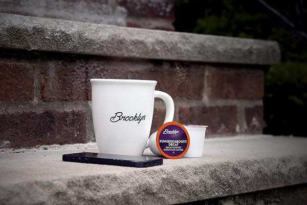 BROOKLYN BEANS COFFEE PODS, FUHGEDDABOUTIT DECAF – COMPATIBLE WITH KEURIG K CUP BREWERS INCLUDING 2.0 COFFEE MAKERS, 40 COUNT, BOLD AND RICH