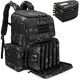 DSLEAF Tactical Range Pistol Backpack with 6 Pistol Cases, Gun Backpack with 9X Magazine Slots for Shooting and Hunting