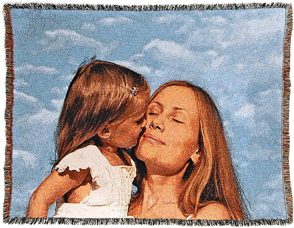 Woven Photo Throw Blanket Full Size 60x80 custom made from your photos. This woven photo throw blanket has your photos weaved into the throw. No cracking or fading, machine washable and drier safe.