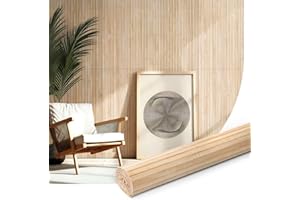AMZDEPOT Natural Bamboo Wall Panel for Interior Wall Decor, Renewable Pole Wrap Wainscoting Paneling for Wall Ceiling Furniture Cabinet Office, 48 x 96 Inch, Carbonized
