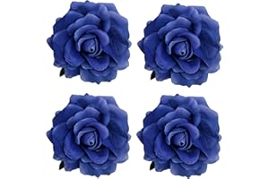 La Homein Sanrich 4pcs/Pack Fabric Rose Hair Flowers Clips Mexican Hair Flowers Hairpin Brooch Headpieces