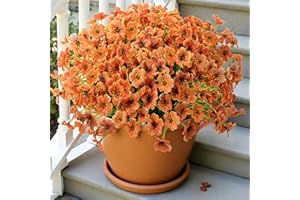 Uieke 16 Bundles Artificial Fall Flowers No Fade Faux Autumn Plants, Fake Indoor Outdoor Greenery for Thanksgiving Table Centerpiece Christmas Wedding Party Home Garden Fireplace Décor (Orange)