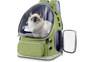 PAWSTRIP Cat Backpack Carrier with Bubble Window, Breathable & Foldable Pet Travel Carrier for Small Dogs and Cats, Airline-Approved for Hiking & Outdoor Use