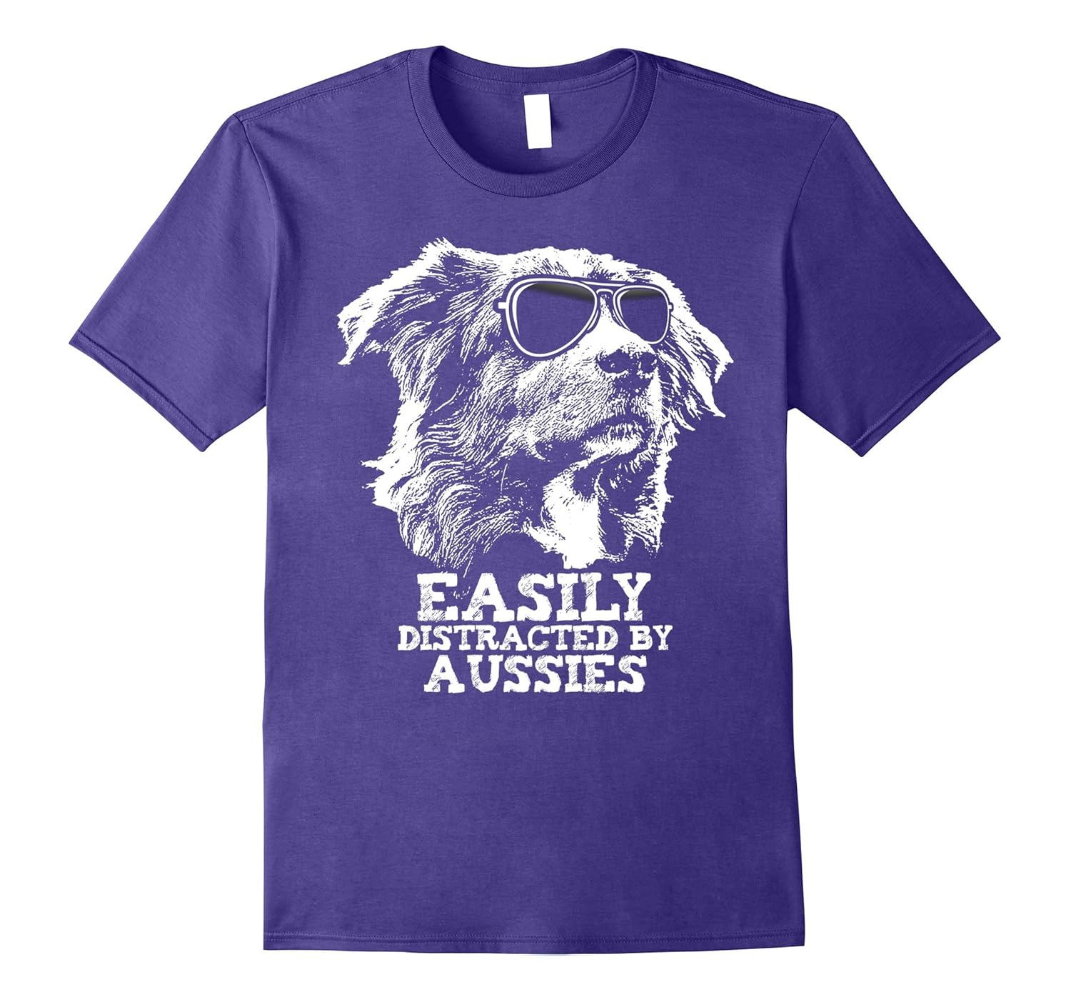 Distracted By Australian Shepherds Funny Dog Loving T-Shirt-Rose