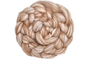 LIVING DREAMS YARN BABY CAMEL & MERINO Fiber Blend. Luxuriously Soft Combed Top Wool Roving for Blending, Dyeing, Spinning & Felting