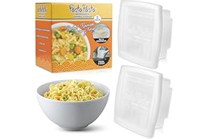 Fasta Pasta Microwave Ramen Noodle Cooker 2 Pack - No Mess, Sticking or Waiting For Boil - Patented Design Makes Perfect Nood