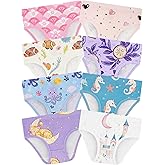 BliBliTaTa Girls' Underwear,Soft Cotton Tagless Panties for Toddlers' & Little Kids' Comfort,Breathable Briefs,8-Pack