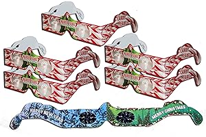 HolidayEyes(R) 6 Pair - 3D Christmas Glasses - CANDY CANE Glasses 6 pair variety pack -5 Candy Canes Glasses and 1 Christmas/New Years Fireworks Glasses - ready to wear