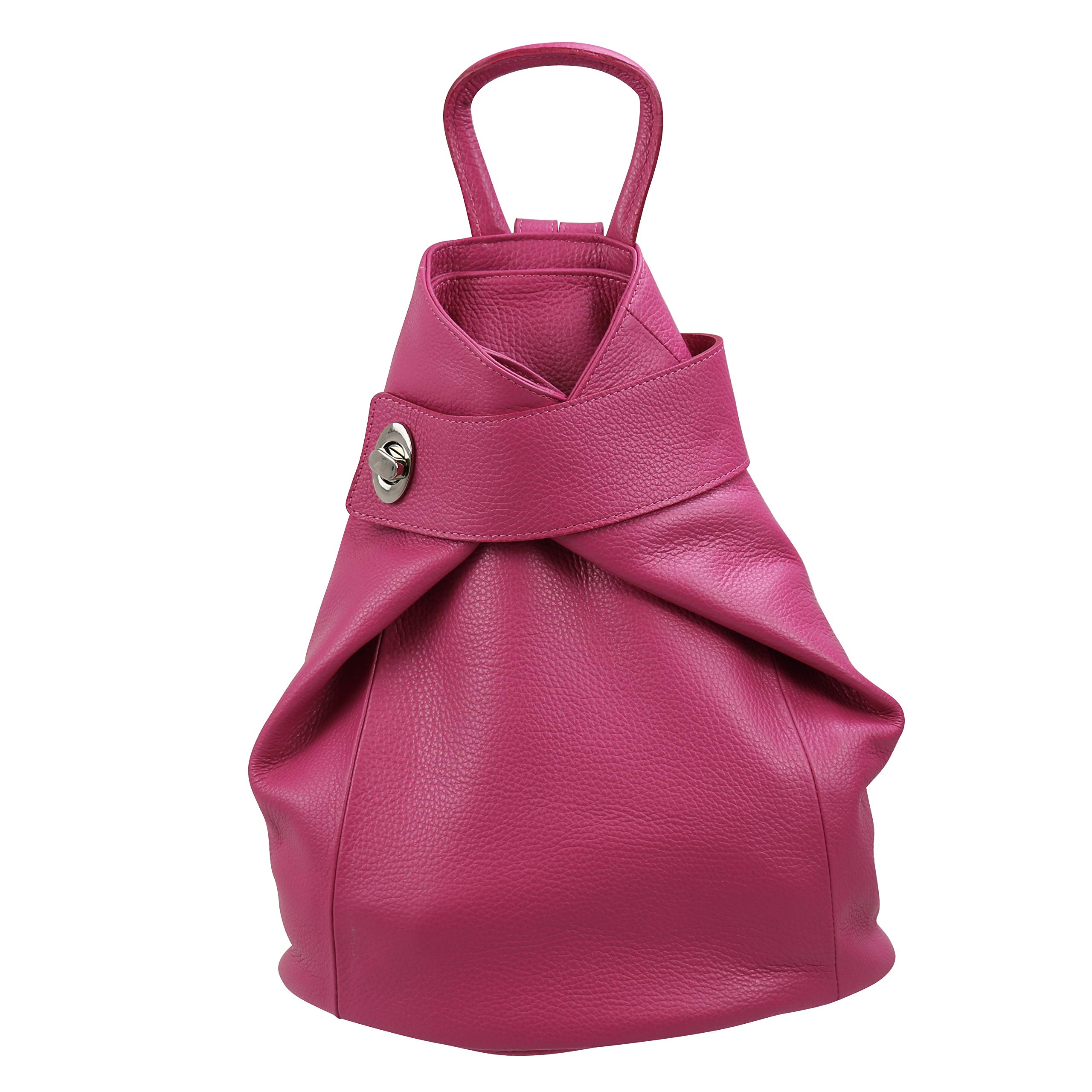 SH Leder Pamela G2517 Lightweight Genuine Leather Women's Backpack City Backpack in Grained Cowhide Leather 29 x 34 cm, pink, Medium