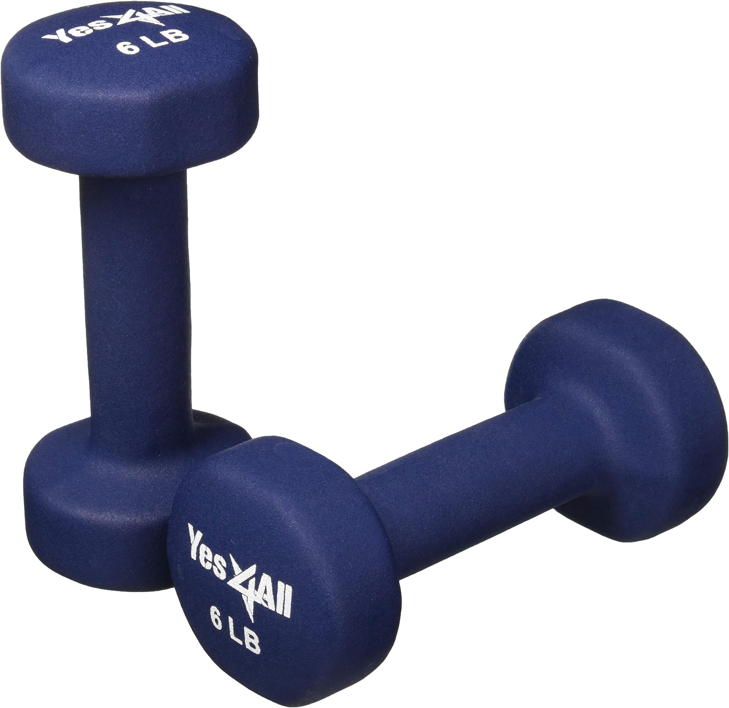 Yes4All 8, 9, and 10 lbs Dumbbells Neoprene with Non Slip Grip – Great for Total Body Workout – Total Weight: 54 lbs (Set of 3 pairs)