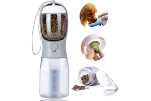 AVELORA Dog Water Bottle with Food Container, Portable Pet Dog Water Dispenser for Outdoor Walking,Hiking,Travel,Puppy Essentials,Puppy Supplies,Replaceable Waste Bags