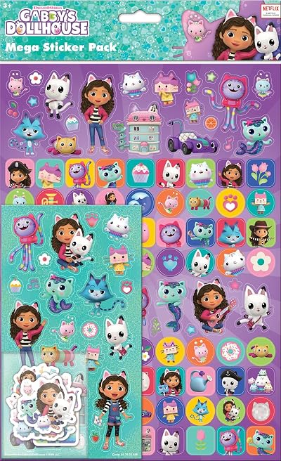 Paper Projects Gabby’s Dollhouse Mega Pack Sticker Set 150+ Reusable 35cm x