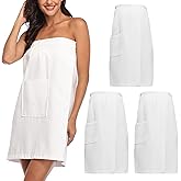 3 Pcs Towel Wrap for Women Lightweight Waffle Spa Bathrobe Cover Up Bath Shower Wraps with Adjustable Closure