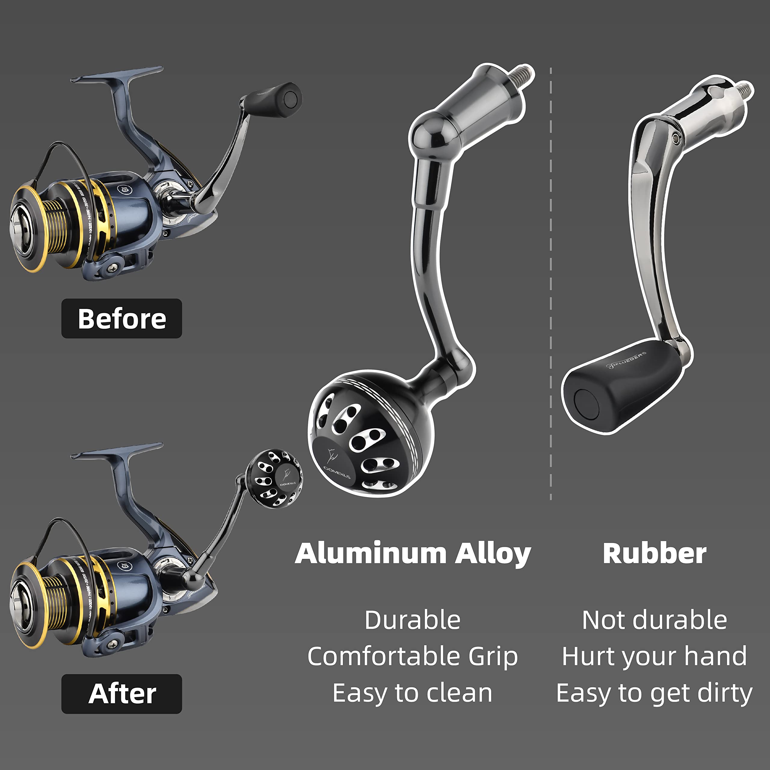 GOMEXUS Power Handle for Pfluger President Spinning Reel 35 40 - view 3