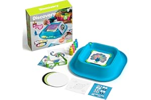 DISCOVERY KIDS Discovery 3D Neon Spin Motorized Art Station Includes Spin Machine, 3D Glasses, Paints, Templates, Paper | Arts and Crafts for Kids | Supplies Painting Set Activity Kit for Boys & Girls