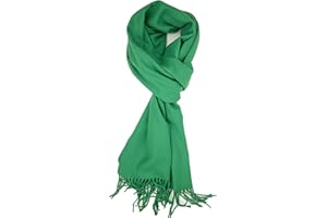 Plum Feathers Winter Scarf Shawl with Cashmere Feel - Rich Solid Colors Winter Scarves and Wraps 72" x 12"