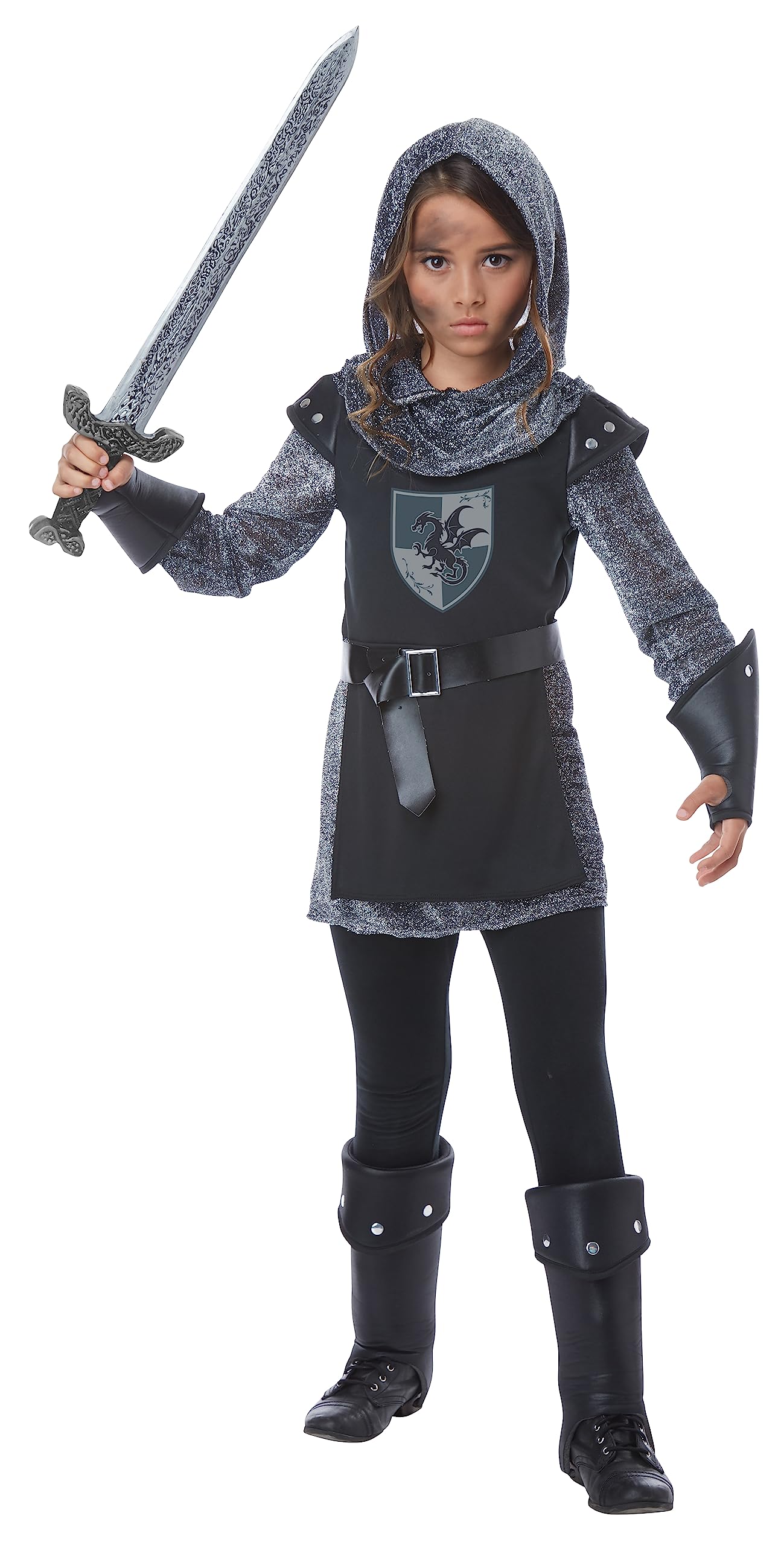 California Costumes Girls Noble Knight Costume X-Large Black/Silver Image