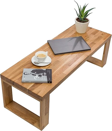 Mex Couchtisch Holz Tisch Wohnzimmer Kaffeetisch Couchtisch Aus Eichenholz Handgefertigte Wohnzimmertische Holzprofilen Tischplatte Aus Holz 110 X 40 X 40 Cm Amazon De Kuche Haushalt