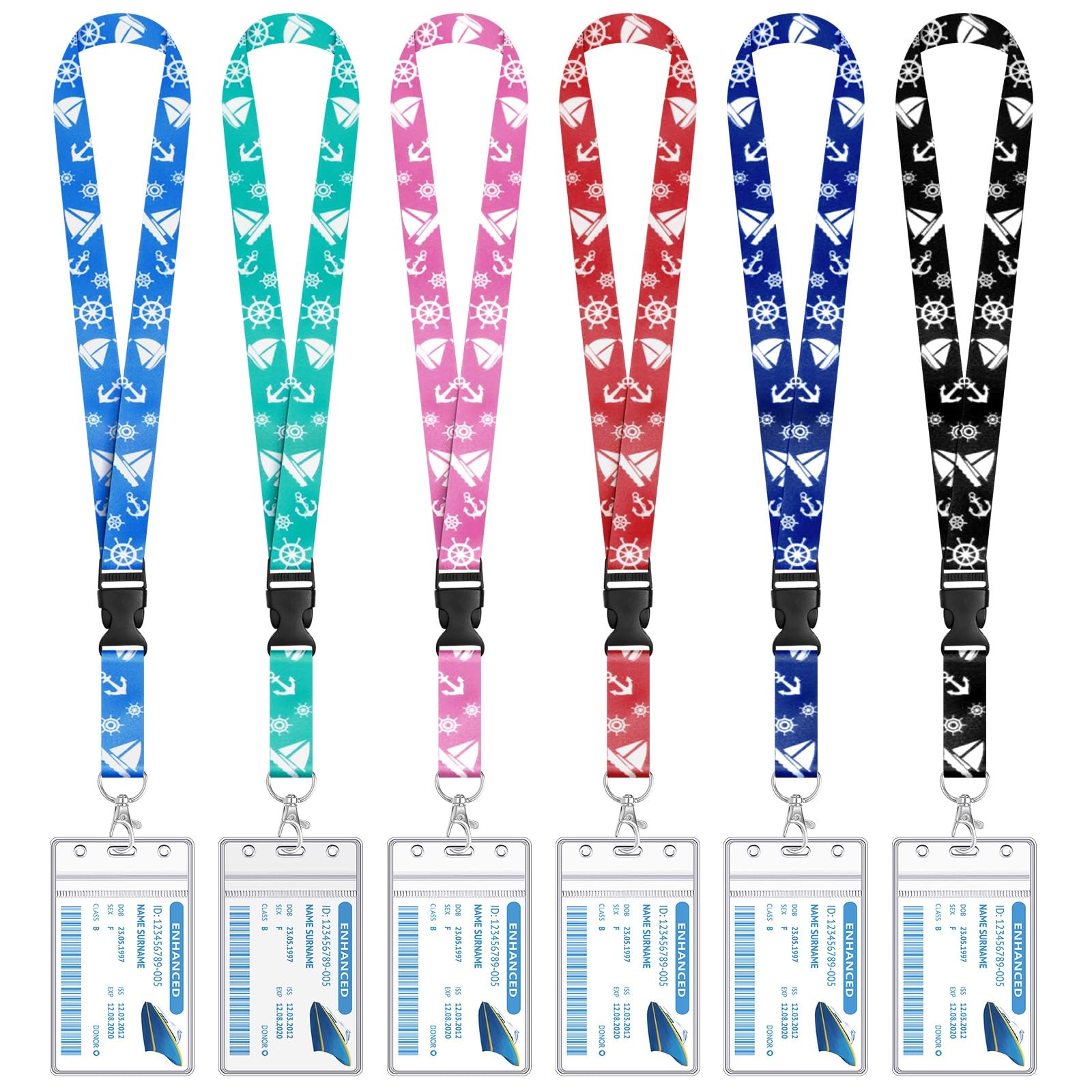 Photo 1 of 6 Pack Cruise Lanyard for Ship Cards Detachable Lanyards with Waterproof ID Badge Holder, 2025 Cruise Essentials Accessories