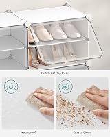 SONGMICS Interlocking Shoe Rack 10-Slot Modular Storage Unit White view 7