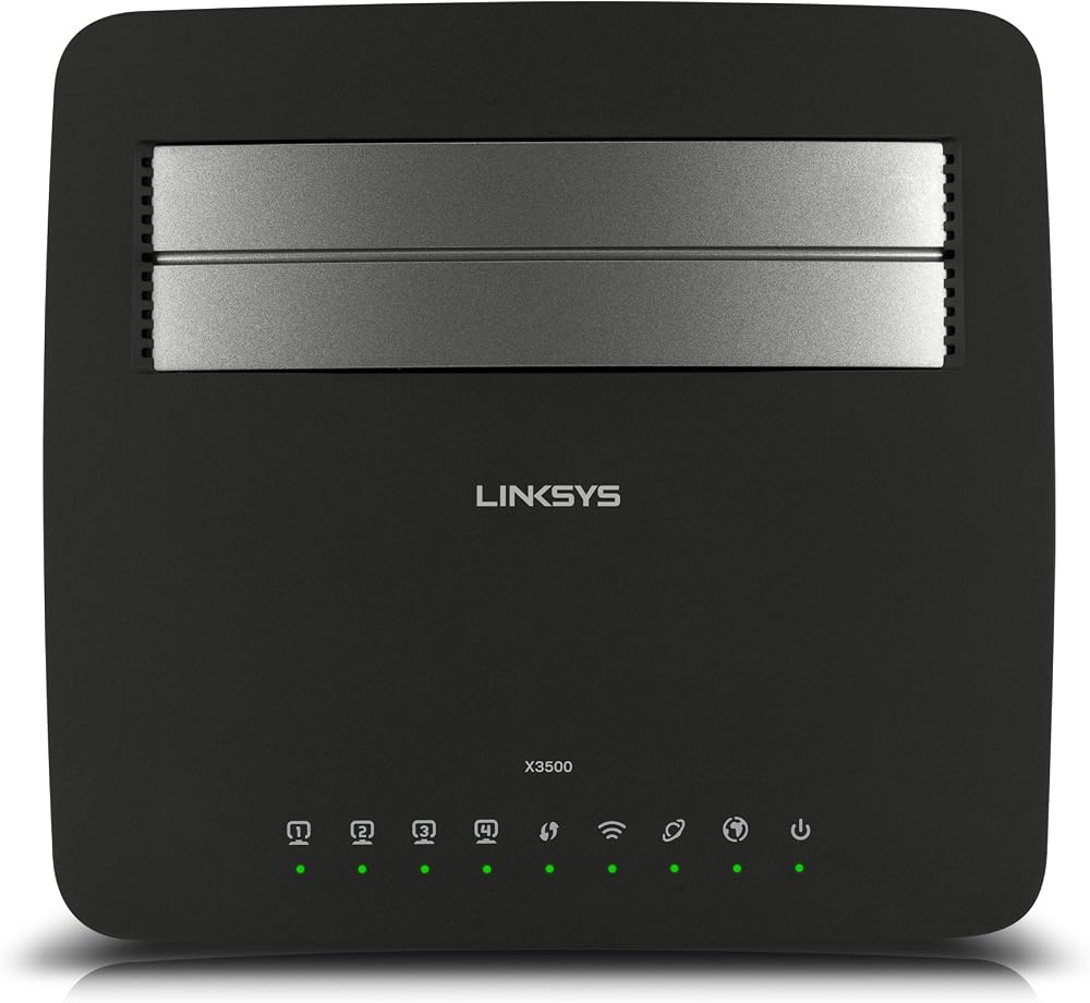 Linksys X3500 N750 Dual Band Wireless Router ADSL2+ Modem USB