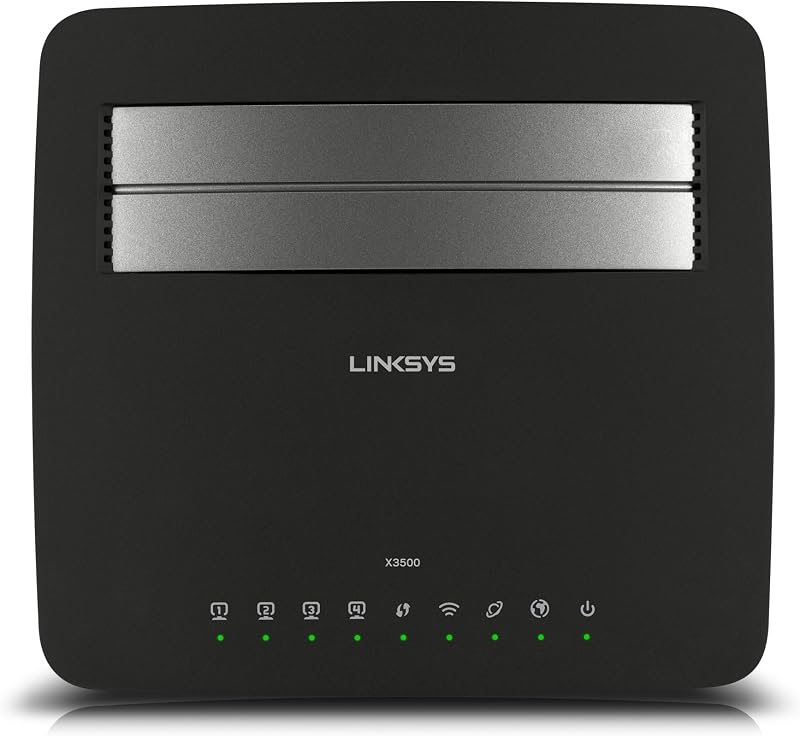Linksys X3500 N750 Dual Band Wireless Router ADSL2+ Modem USB