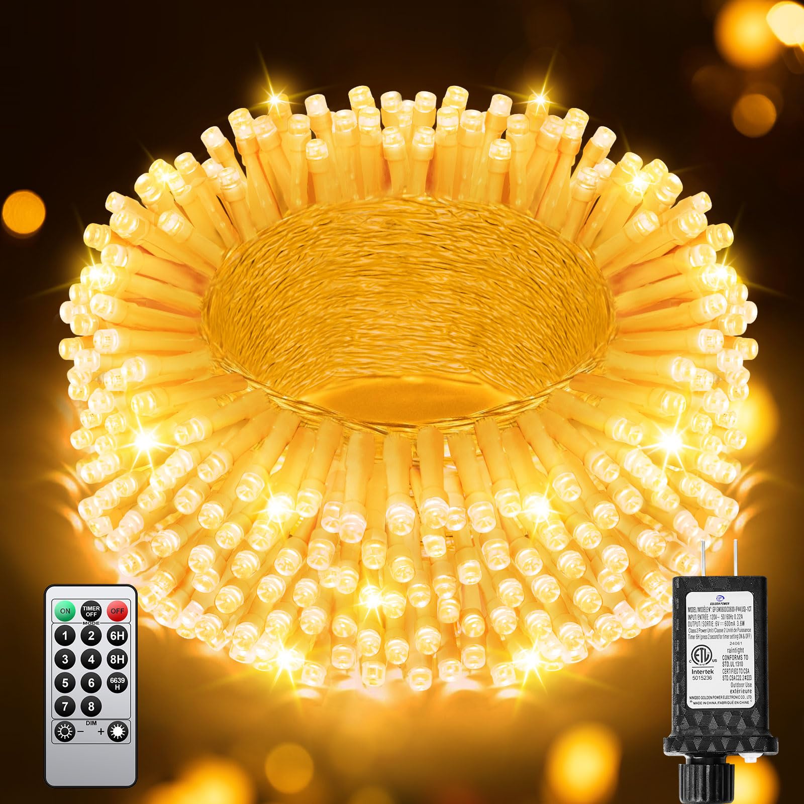 Photo 1 of 125FT 380 String Lights Indoor Outdoor Clear Wire, Plug in Christmas String Lights Connectable, Timer & Memory, Waterproof Twinkle Tree Light for Indoor Outdoor Classroom Patio Yard Holiday Decoration