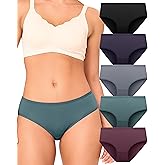BAMBOO COOL Womens Underwear Breathable Moisture-Wicking Briefs Hipster Ladies Panties, 5-Pack