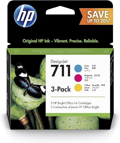 HP 711 P2V32A Multi-Colour Original Ink Cartridges Cyan Magenta Yellow 28ml